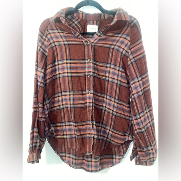 American Eagle maroon flannel - Picture 1 of 6